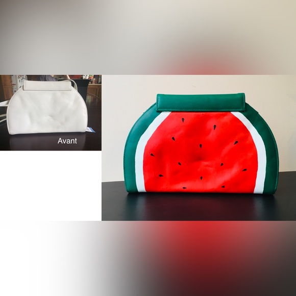 Small hand-painted crossbody bag - Picture 3 of 7